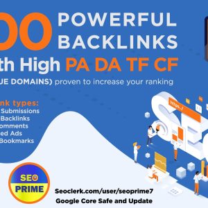Increase Ranking with 100 Unique Domain High Authority Backlinks PA DA TF CF