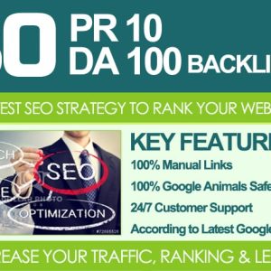 I Will MANUALLY Do 80 UNIQUE PR10 SEO BackIinks on DA100 sites Plus Edu Links